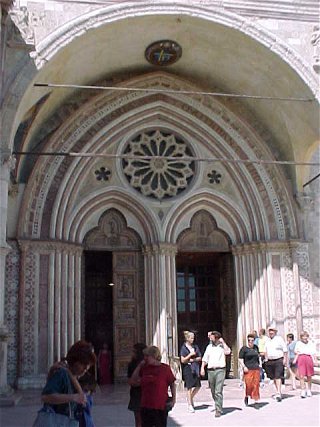 Entrance To Basilica Of  St. Francis. Assisi, Italy, Europe. Travels & Tours, Pictures, Photos, & Information.