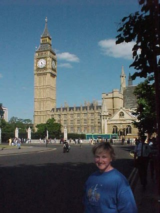 Audrey DeLange At Big Ben. British Museum, London,  England, Europe. Travels & Tours, Pictures, Photos, & Information.