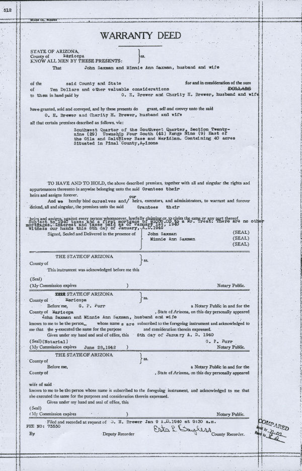 Farm Warranty Deed
