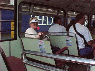 Audrey On Double Deck Bus