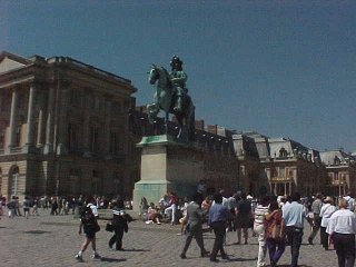 Equestrian Statue of  King Louis XIV, The Sun King. Versailles Palace, Paris, France. Travels & Tours Pictures, Photos, & Information.