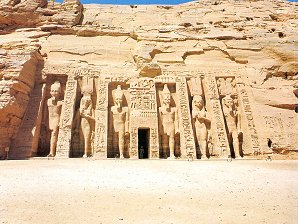 Temple Of Hathor Dedicated To Nefertari. Abu Simbel Egypt Ruins Travels And Tours Photos, Pictures, Images, Descriptions, Information, & Reviews.