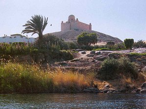 Nile And Aga Khan Mausoleum. Egypt Travel Tour Pictures, Photos, Images, Descriptions, Information, & Reviews.
