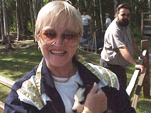 Audrey DeLange Wants The Puppy. Iditarod Sled Museum, Wasilla, Alaska. Travels & Tours Pictures, Photos, Images, & Reviews.