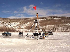 Ice Classic Tripod. Nenana, Alaska Ice Classic. Travels & Tours Pictures, Photos, Images, & Reviews.