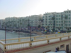 Famous Corniche Beach Apartments. Alexandria Egypt. Travels & Tours. Pictures, Photos, Images, Descriptions, Information, & Reviews.
