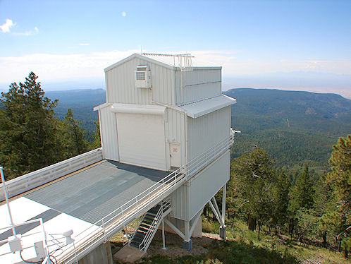 Eve DeLange At The Photometric 0.6-Meter, Telescope Dome. Apache Point Observatory (APO). Sacramento Mountains, Near Sunspot, In New Mexico. Hikes, Travels, & Tours. Photos, Pictures, Images,& Reviews.