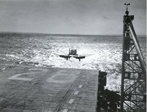 Plane Taking Off Deck Of USS Cabot,  Aircraft Carrier, WW II, Pictures, Photos, Images, Information, History, & Reviews.