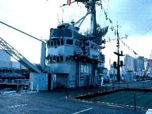 George Noel de Lange In The Island. USS Cabot, In New Orleans. Aircraft Carrier, WW II, Pictures, Photos, Images, Information, History, & Reviews.