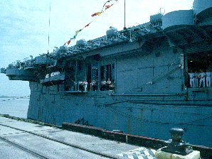 Port Side Stern. USS Cabot, In New Orleans. Aircraft Carrier, WW II, Pictures, Photos, Images, Information, History, & Reviews.