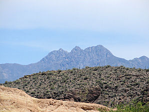 Four Peaks Scenery On The Way To Canyon Lake, Arizona. Travels & Tours, Pictures, Photos, Images, & Reviews.