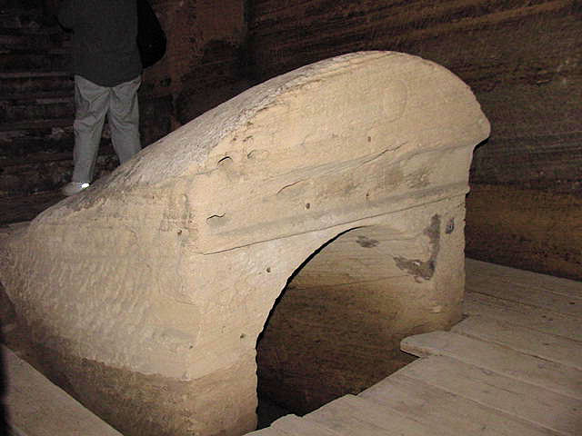 Tomb Doorway Arch. Catacombs Or ( Kom es-Shogafa ), Alexandria, Egypt. Travels & Tours. Pictures, Photos, Images, Descriptions, Information, & Reviews.