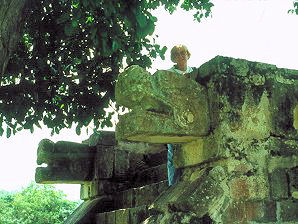 Audrey DeLange At The Platform Of The Tigers And Eagles.The Great Ball Court. Chichen Itza Archaeological Ruins,  Yucatan Peninsula, Yucatn, Mexico. Travel & Tour Pictures, Photos,  Information, Images, & Reviews.