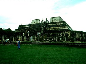Audrey DeLange At The 'Temple Of The Warriers.' Chichen Itza Archaeological Ruins. Yucatan Peninsula, Yucatn, Mexico. Travel & Tour Pictures, Photos, Information, Images, & Reviews.