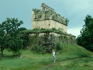 Audrey DeLange At The Chichanchob (Red House). Chichen Itza Archaeological Ruins. Yucatan Peninsula, Yucatn, Mexico. Travel & Tour Pictures, Photos, Information, Images, & Reviews.