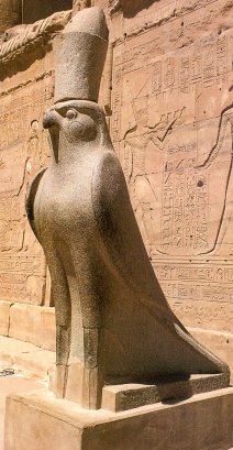 Horus With Crown  Of Upper & Lower Egypt. Edfu Egypt. Travel & Tour Pictures, Photos, Images, Information, & Reviews.