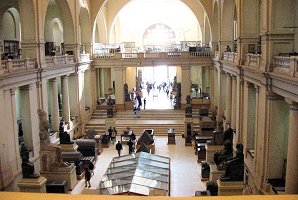 The Egyptian Museum, Great Hall, Entrance. Cairo Egypt. Travels & Tours. Pictures, Photos, Images, Descriptions, Information, & Reviews.