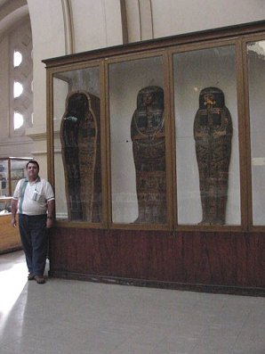 George DeLange With Mummies. The Egyptian Museum. Cairo Egypt. Travels & Tours. Pictures, Photos, Images, Descriptions, Information, & Reviews.