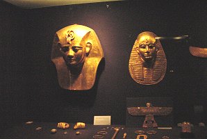 Pharaohs' Gold Masks. The Egyptian Museum. Cairo Egypt. Travels & Tours. Pictures, Photos, Images, Descriptions, Information, & Reviews.