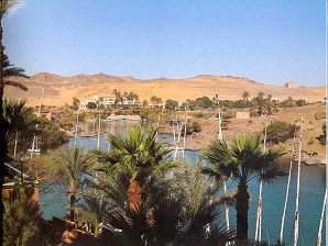 Club Med With Aga Khan Mausoleum. Elephantine Island, Aswan, Egypt. Travels & Tours, Pictures, Photos. Travels & Tours. Pictures, Photos, Images, Descriptions, Information, & Reviews.