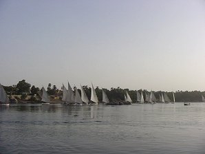 Felucca  Sailing  Boats,  Nile River, Aswan, Egypt. Travel & Tour Pictures, Photos, Images, Descriptions, Information, & Reviews.