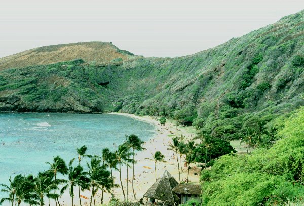 Hanauma or Hauauma Bay Underwater Park, Oahu. Spectacular Hawaii. Travels & Tours, Pictures & Photos, Images, Information & Reviews.