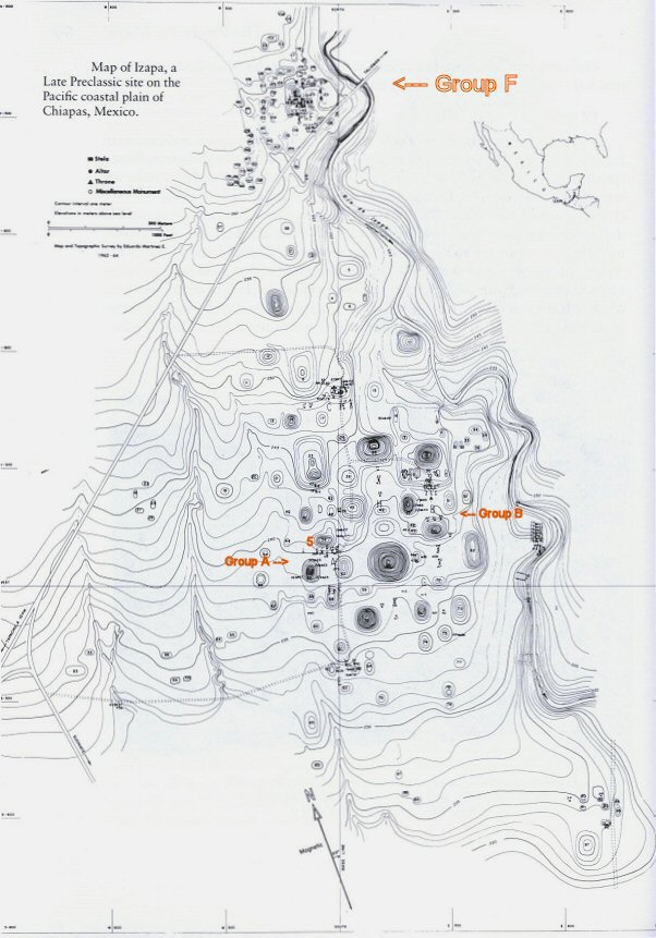 Izapa Map. Izapa Olmec & Mayan Archaeological Ruins. Near Tapachula, Chiapas, Mexico. Travel & Tour Pictures, Photos, Information, Images, & Reviews.