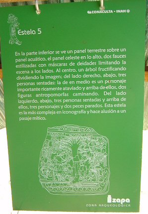 Sign Stele Five.  Izapa Olmec & Mayan Archaeological Ruins. Group 'A'. Near Tapachula, Chiapas, Mexico. Travel & Tour Pictures, Photos, Information, Images, & Reviews.