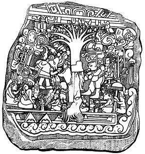 Tree Of Life Drawing.  Izapa Olmec & Mayan Archaeological Ruins. Group 'A'. Near Tapachula, Chiapas, Mexico. Travel & Tour Pictures, Photos, Information, Images, & Reviews