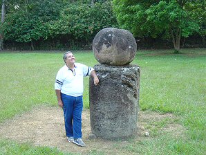 George DeLange At The Stela Altar. Group B. Izapa Olmec & Mayan Archaeological Ruins. Near Tapachula, Chiapas, Mexico. Travel & Tour Pictures, Photos, Information, Images, & Reviews.