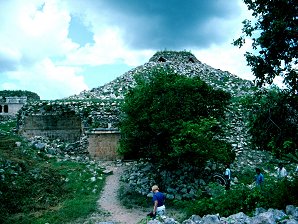 Audrey DeLange In Foreground, Kabh Archaeological Ruins. State Of Yucatn On The Yucatn Peninsula, Mxico. Travel & Tour Pictures, Photos, Information, Images, Reviews.