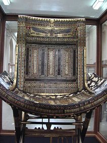 Ecclesiatical Throne. Pharaoh King Tut  Ankh Amun (Tutankhamon), Travels, Tours, Pictures, Photos, Images, Description, Information, & Reviews.