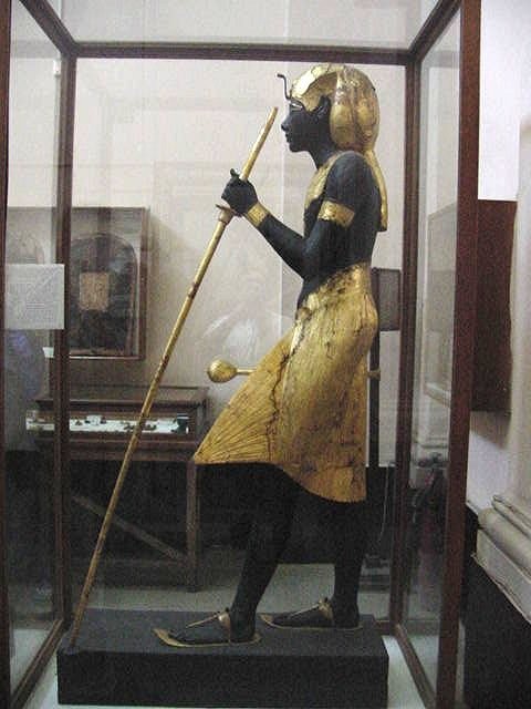 Gilded Wooden Statue Of Tut. Pharaoh King Tut  Ankh Amun (Tutankhamon), Travels, Tours, Pictures, Photos, Images, Description, Information, & Reviews.