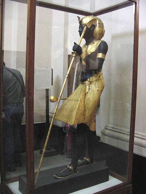 Gilded Wooden Statue Of Tut. Pharaoh King Tut  Ankh Amun (Tutankhamon), Travels, Tours, Pictures, Photos, Images, Description, Information, & Reviews.