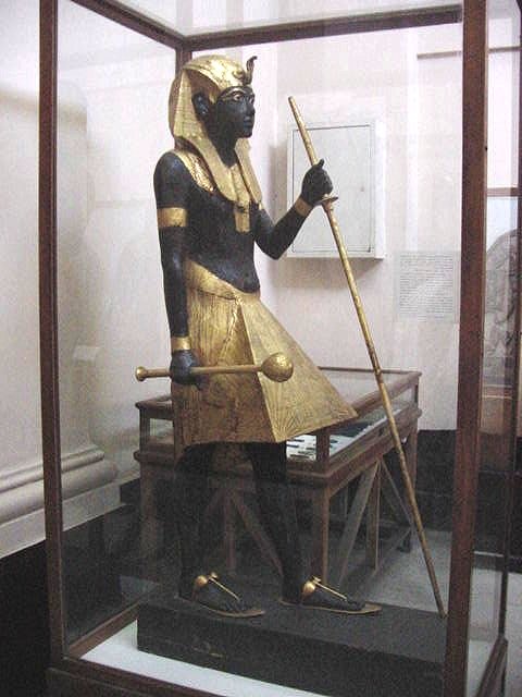 Gilded Wooden Statue Of Tut. Pharaoh King Tut  Ankh Amun (Tutankhamon), Travels, Tours, Pictures, Photos, Images, Description, Information, & Reviews.