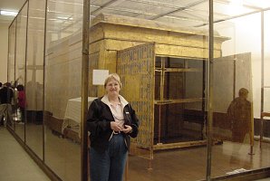 Audrey DeLange At Shrine 2 of 4 That Surrounded The Sarcophagus. Pharaoh King Tut  Ankh Amun (Tutankhamun), Travels, Tours, Pictures, Photos, Images, Description, Information, & Reviews.