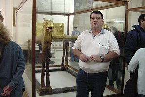 George DeLange At Goddess Thoueris Funeral Couch. Pharaoh King Tut  Ankh Amun (Tutankhamun), Travels, Tours, Pictures, Photos, Images, Description, Information, & Reviews.