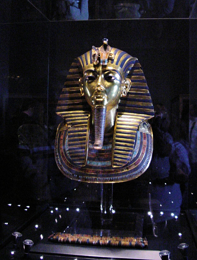 Pharaoh King Tut  Ankh Amun's (Tutankhamun), Gold Funeral Mask, Egypt. Photos, Pictures, Images, Description, Information, & Reviews.