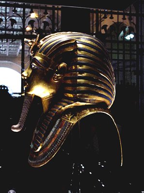 Funeral Mask Found Covering Pharaoh King Tut  Ankh Amun (Tutankhamun), Egypt. Photos, Pictures, Images, Description, Information, & Reviews.