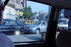 Cairo Egypt Auto Traffic. Modern Day Cairo, Egypt. Travels & Tours. Pictures, Photos, Images, Descriptions, Information, & Reviews.