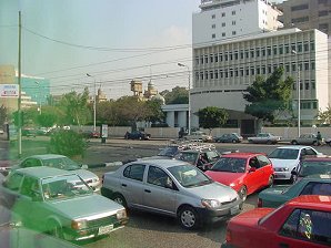 Cairo Auto Traffic. Modern Day Cairo, Egypt. Travels & Tours. Pictures, Photos, Images, Descriptions, Information, & Reviews.