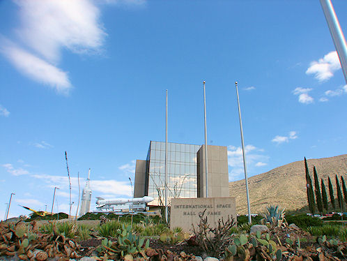Flagpoles. New Mexico Museum of  Space History. Alamogordo, New Mexico.Hikes, Travels, & Tours. Photos, Pictures, Images, & Reviews.