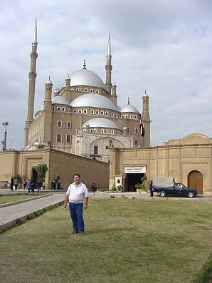 George DeLange At The Mohammed Ali Pasha Mosque or Alabaster Mosque. Ancient Old Cairo, Egypt. Travel & Tour Pictures, Photos, Images, Descriptions, Information, & Reviews.
