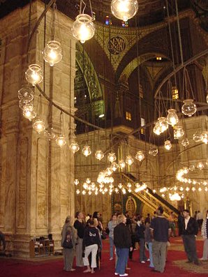 Audrey DeLange Inside The Mohammed Ali Pasha Mosque or Alabaster Mosque. Ancient Old Cairo, Egypt. Travel & Tour Pictures, Photos, Images, Descriptions, Information, & Reviews.