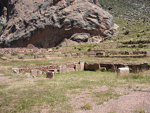 Central Sunken Court. Doors At Cardinal Directions. Pucar, Pucara, or Pukara Pueblo, Museum, & Archaeological Site, Peru Travels & Tours, Pictures, Photos, Images, & Reviews.