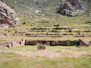 Central Sunken Court. Doors At Cardinal Directions. Pucar, Pucara, or Pukara Pueblo, Museum, & Archaeological Site, Peru Travels & Tours, Pictures, Photos, Images, & Reviews.