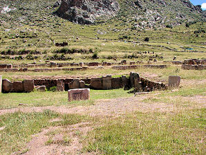Central Sunken Court. Doors At Cardinal Directions. Pucar, Pucara, or Pukara Pueblo, Museum, & Archaeological Site, Peru Travels & Tours, Pictures, Photos, Images, & Reviews.
