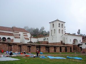 Inca Tupac Yupanqui Royal Farm Under Colonial Church. Chincheros or Chinchero & Ollantaytambo. Peru. Travels And Tours Photos, Pictures, Images, & Reviews.