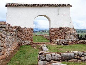 Colonial Construction Over Inca Construction. Chincheros or Chinchero & Ollantaytambo. Peru. Travels And Tours Photos, Pictures, Images, & Reviews.