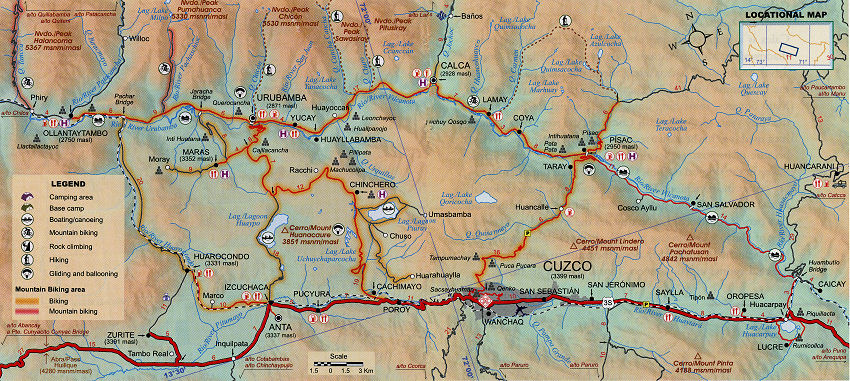 Map Of The Sacred Valley Of Peru. Chincheros or Chinchero & Ollantaytambo. Travels And Tours Photos, Pictures, Images, & Reviews.